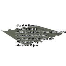 Damwandplaat 35/207 | Dak | Anti-Drup 1000 g/m² Staal 0,50 mm | 80 µm Shimoco | 6020 - Chroomoxydegroen Damwandplaat 35/207 | Dak | Anti-Drup 1000 g/m² | Staal 0,50 mm | 80 µm Shimoco | 6020 - Chroomoxydegroen #2