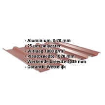 Damwandplaat 35/207 | Dak | Anti-Drup 1000 g/m² | Aluminium 0,70 mm | 25 µm Polyester | 8012 - Roodbruin #2