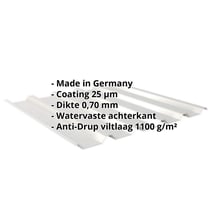 Damwandplaat 35/207 | Dak | Anti-Drup 1000 g/m² | Aluminium 0,70 mm | 25 µm Polyester | 9006 - Zilver-Metallic #2