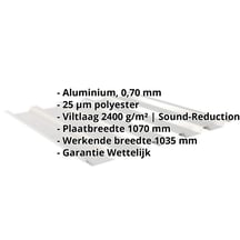 Damwandplaat 35/207 | Dak | Anti-Drup 2400 g/m² | Aluminium 0,70 mm | 25 µm Polyester | 9006 - Zilver-Metall #2