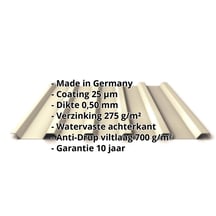 Damwandplaat 35/207 | Dak | Anti-Drup 700 g/m² | Staal 0,50 mm | 25 µm Polyester | 1015 - Licht ivoorkleurig #2