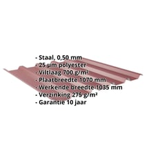 Damwandplaat 35/207 | Dak | Anti-Drup 700 g/m² Staal 0,50 mm | 25 µm Polyester | 3005 - Wijnrood Damwandplaat 35/207 | Dak | Anti-Drup 700 g/m² | Staal 0,50 mm | 25 µm Polyester | 3005 - Wijnrood #2