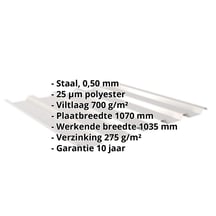 Damwandplaat 35/207 | Dak | Anti-Drup 700 g/m² | Staal 0,50 mm | 25 µm Polyester | 7035 - Lichtgrijs #2