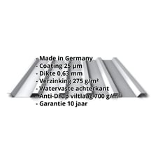 Damwandplaat 35/207 | Dak | Anti-Drup 700 g/m² | Staal 0,63 mm | 25 µm Polyester | 9006 - Zilver-Metallic #2