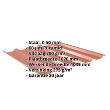Damwandplaat 35/207 | Dak | Anti-Drup 700 g/m² Staal 0,50 mm | 60 µm Puramid | 8004 - Koperbruin Damwandplaat 35/207 | Dak | Anti-Drup 700 g/m² | Staal 0,50 mm | 60 µm Puramid | 8004 - Koperbruin #2