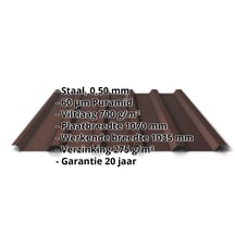 Damwandplaat 35/207 | Dak | Anti-Drup 700 g/m² | Staal 0,50 mm | 60 µm Puramid | 8017 - Chocoladebruin #2