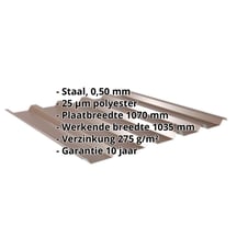 Damwandplaat 35/207 | Dak Staal 0,50 mm | 25 µm Polyester | 8011 - Notenbruin Damwandplaat 35/207 | Dak | Staal 0,50 mm | 25 µm Polyester | 8011 - Notenbruin #2