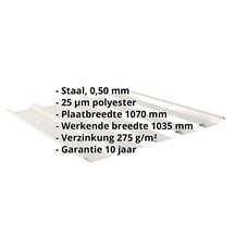 Damwandplaat 35/207 | Dak | Staal 0,50 mm | 25 µm Polyester | 9002 - Grijswit #2