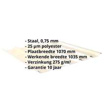 Damwandplaat 35/207 | Dak Staal 0,75 mm | 25 µm Polyester | 1015 - Licht ivoorkleurig Damwandplaat 35/207 | Dak | Staal 0,75 mm | 25 µm Polyester | 1015 - Licht ivoorkleurig #2