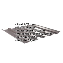 Damwandplaat 35/207 | Dak | Staal 0,75 mm | 25 µm Polyester | 8017 - Chocoladebruin #2