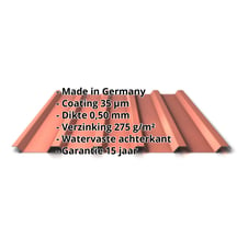 Damwandplaat 35/207 | Dak | Staal 0,50 mm | 35 µm Mattpolyester | 75 - Terracotta #2