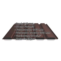 Damwandplaat 35/207 | Gevel | Staal 0,50 mm | 60 µm Puramid | 8017 - Chocoladebruin #2