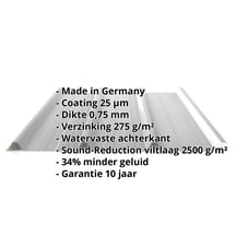 Damwandplaat 45/333 | Dak | Anti-Drup 1000 g/m² | Actieplaat | Staal 0,75 mm | 25 µm Polyester | 9006 - Zilver-Metallic #2