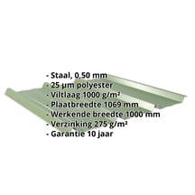 Damwandplaat 45/333 | Dak | Anti-Drup 1000 g/m² | Staal 0,50 mm | 25 µm Polyester | 6011 - Resedagroen #2