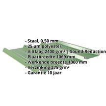 Damwandplaat 45/333 | Dak | Anti-Drup 1000 g/m² | Staal 0,50 mm | 25 µm Polyester | 6002 - Loofgroen #2