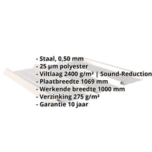 Damwandplaat 45/333 | Dak | Anti-Drup 1000 g/m² | Staal 0,50 mm | 25 µm Polyester | 7035 - Lichtgrijs #2