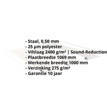 Damwandplaat 45/333 | Dak | Anti-Drup 1000 g/m² Staal 0,50 mm | 25 µm Polyester | 9010 - Zuiverwit Damwandplaat 45/333 | Dak | Anti-Drup 1000 g/m² | Staal 0,50 mm | 25 µm Polyester | 9010 - Zuiverwit #2
