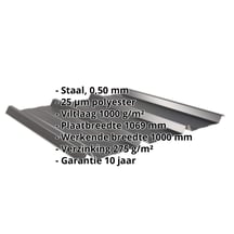 Damwandplaat 45/333 | Dak | Anti-Drup 1000 g/m² | Staal 0,50 mm | 25 µm Polyester | 9005 - Gitzwart #2