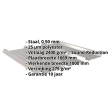 Damwandplaat 45/333 | Dak | Anti-Drup 1000 g/m² | Staal 0,50 mm | 25 µm Polyester | 9007 - Grijs aluminiumkleuri #2