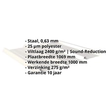 Damwandplaat 45/333 | Dak | Anti-Drup 1000 g/m² | Staal 0,63 mm | 25 µm Polyester | 9002 - Grijswit #2