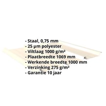 Damwandplaat 45/333 | Dak | Anti-Drup 1000 g/m² | Staal 0,75 mm | 25 µm Polyester | 1015 - Licht ivoorkleurig #2