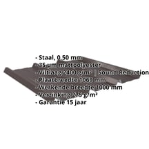 Damwandplaat 45/333 | Dak | Anti-Drup 1000 g/m² | Staal 0,50 mm | 35 µm Mattpolyester | 32 - Donkerbruin #2
