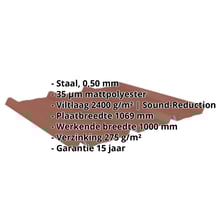 Damwandplaat 45/333 | Dak | Anti-Drup 1000 g/m² Staal 0,50 mm | 35 µm Mattpolyester | 75 - Terracotta Damwandplaat 45/333 | Dak | Anti-Drup 1000 g/m² | Staal 0,50 mm | 35 µm Mattpolyester | 75 - Terracotta #2