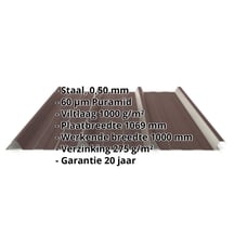 Damwandplaat 45/333 | Dak | Anti-Drup 1000 g/m² | Staal 0,50 mm | 60 µm TTHD | 8017 - Chocoladebruin #2