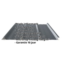 Damwandplaat 45/333 | Dak | Anti-Drup 700 g/m² | Actieplaat | Staal 0,75 mm | 25 µm Polyester | 7016 - Antracietgrijs #2