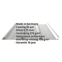 Damwandplaat 45/333 | Dak | Anti-Drup 700 g/m² | Actieplaat | Staal 0,75 mm | 25 µm Polyester | 9006 - Zilver-Metallic #2