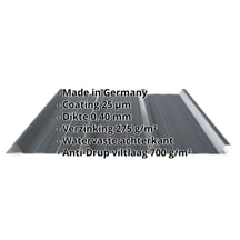 Damwandplaat 45/333 | Dak | Anti-Drup 700 g/m² | Restpartij | Staal 0,40 mm | 25 µm Polyester | 7016 - Antracietgrijs #2
