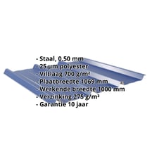 Damwandplaat 45/333 | Dak | Anti-Drup 700 g/m² | Staal 0,50 mm | 25 µm Polyester | 5010 - Gentiaanblauw #2