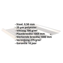 Damwandplaat 45/333 | Dak | Anti-Drup 700 g/m² | Staal 0,50 mm | 25 µm Polyester | 7035 - Lichtgrijs #2