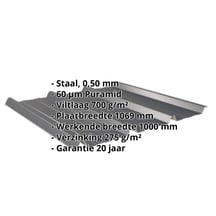 Damwandplaat 45/333 | Dak | Anti-Drup 700 g/m² | Staal 0,50 mm | 60 µm Puramid | 7016 - Antracietgrijs #2