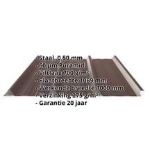 Damwandplaat 45/333 | Dak | Anti-Drup 700 g/m² | Staal 0,50 mm | 60 µm Puramid | 8017 - Chocoladebruin #2