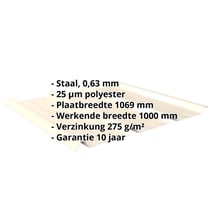 Damwandplaat 45/333 | Dak | Staal 0,63 mm | 25 µm Polyester | 1015 - Licht ivoorkleurig #2