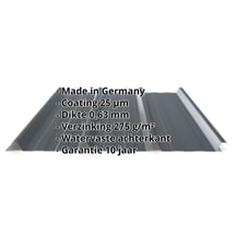 Damwandplaat 45/333 | Dak | Staal 0,63 mm | 25 µm Polyester | 7016 - Antracietgrijs #2