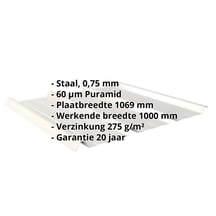 Damwandplaat 45/333 | Dak | Staal 0,75 mm | 60 µm Puramid | 9002 - Grijswit #2