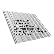 Damwandplaat T18DR | Dak | Anti-Drup 700 g/m² | Staal 0,63 mm | 50 µm PURLAK® | 9006 - Zilver-Metallic #2