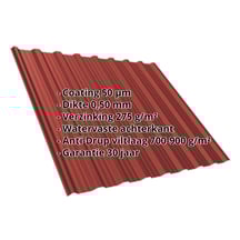 Damwandplaat T18DR | Dak | Anti-Drup 700 g/m² | Staal 0,50 mm | 50 µm PURMAT® | 028 - Kersrood #2