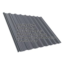 Damwandplaat T18DR | Dak | Anti-Drup 700 g/m² | Staal 0,50 mm | 25 µm Polyester | 7024 - Grafietgrijs #2