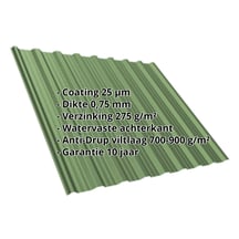 Damwandplaat T18DR | Dak | Anti-Drup 700 g/m² | Staal 0,75 mm | 25 µm Polyester | 6011 - Resedagroen #2