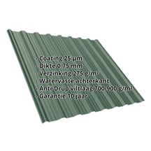 Damwandplaat T18DR | Dak | Anti-Drup 700 g/m² | Staal 0,75 mm | 25 µm Polyester | 6005 - Mosgroen #2
