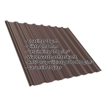 Damwandplaat T18DR | Dak | Anti-Drup 700 g/m² | Staal 0,75 mm | 25 µm Polyester | 8017 - Chocoladebruin #2