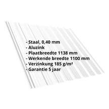 Damwandplaat T18DR | Dak | Staal 0,40 mm | Aluzink | Zilvergrijs #2