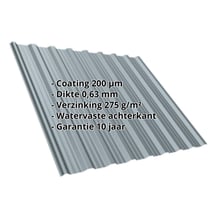 Damwandplaat T18DR | Dak | Staal 0,63 mm | 200 µm HPS Ultra® | 7040 - Venstergrijs #2