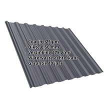 Damwandplaat T18DR | Dak Staal 0,50 mm | 25 µm Polyester | 7024 - Grafietgrijs Damwandplaat T18DR | Dak | Staal 0,50 mm | 25 µm Polyester | 7024 - Grafietgrijs #2