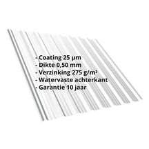 Damwandplaat T18DR | Dak Staal 0,50 mm | 25 µm Polyester | 7035 - Lichtgrijs Damwandplaat T18DR | Dak | Staal 0,50 mm | 25 µm Polyester | 7035 - Lichtgrijs #2