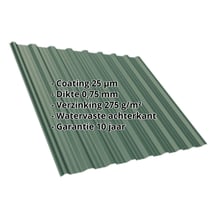 Damwandplaat T18DR | Dak | Staal 0,75 mm | 25 µm Polyester | 6005 - Mosgroen #2