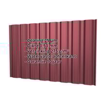 Damwandplaat T18DR | Gevel Staal 0,50 mm | 25 µm Polyester | 3005 - Wijnrood Damwandplaat T18DR | Gevel | Staal 0,50 mm | 25 µm Polyester | 3005 - Wijnrood #2